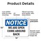 Signmission We Are Open Come Around Back, 14 in W x Rectangle, Plastic OS-2PACK-NS-P-1014-L-18990 - alternate 5